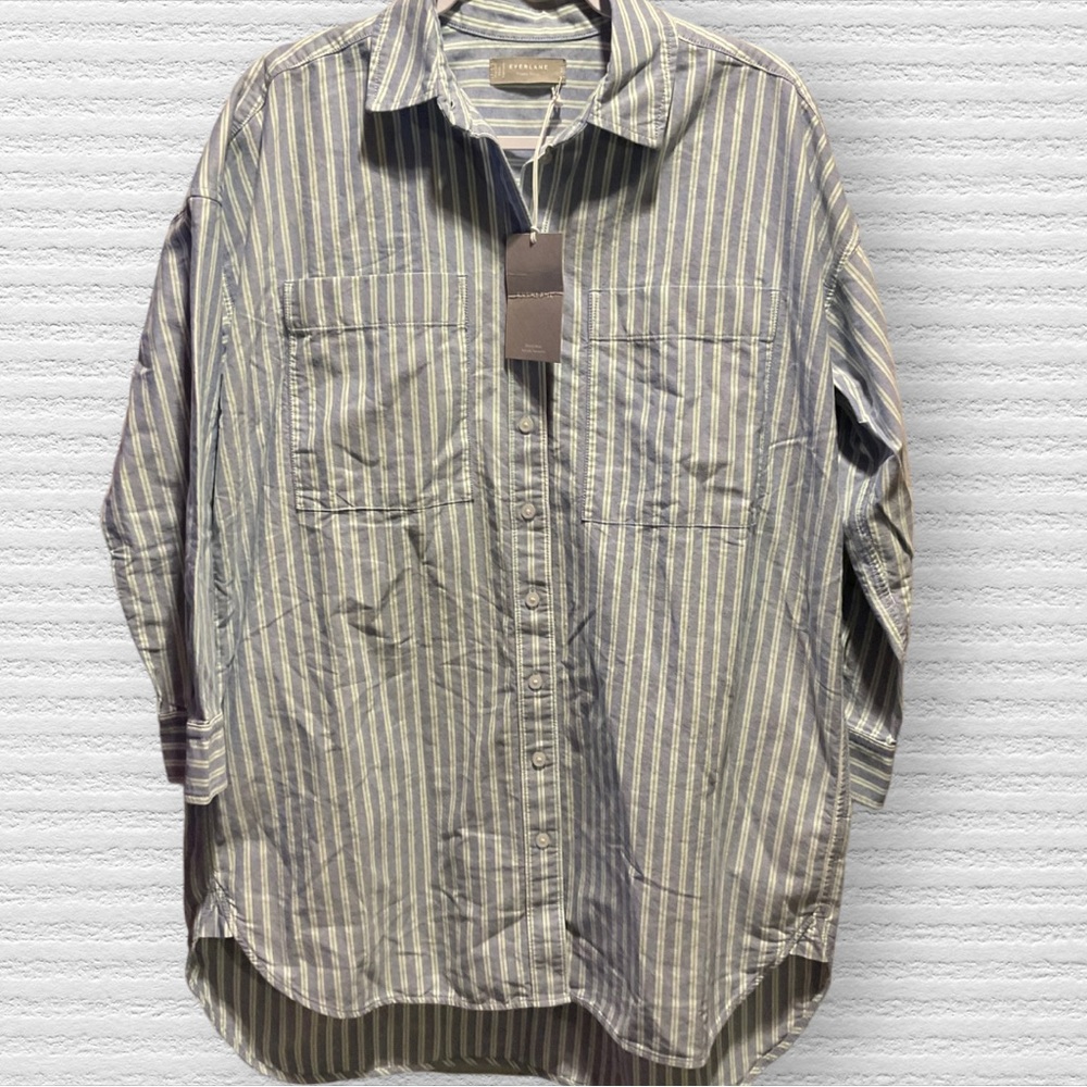 NWT EVERLANE Organic Cotton Button Down Tunic Top Or Dress